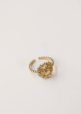Gold ring with diamante detail