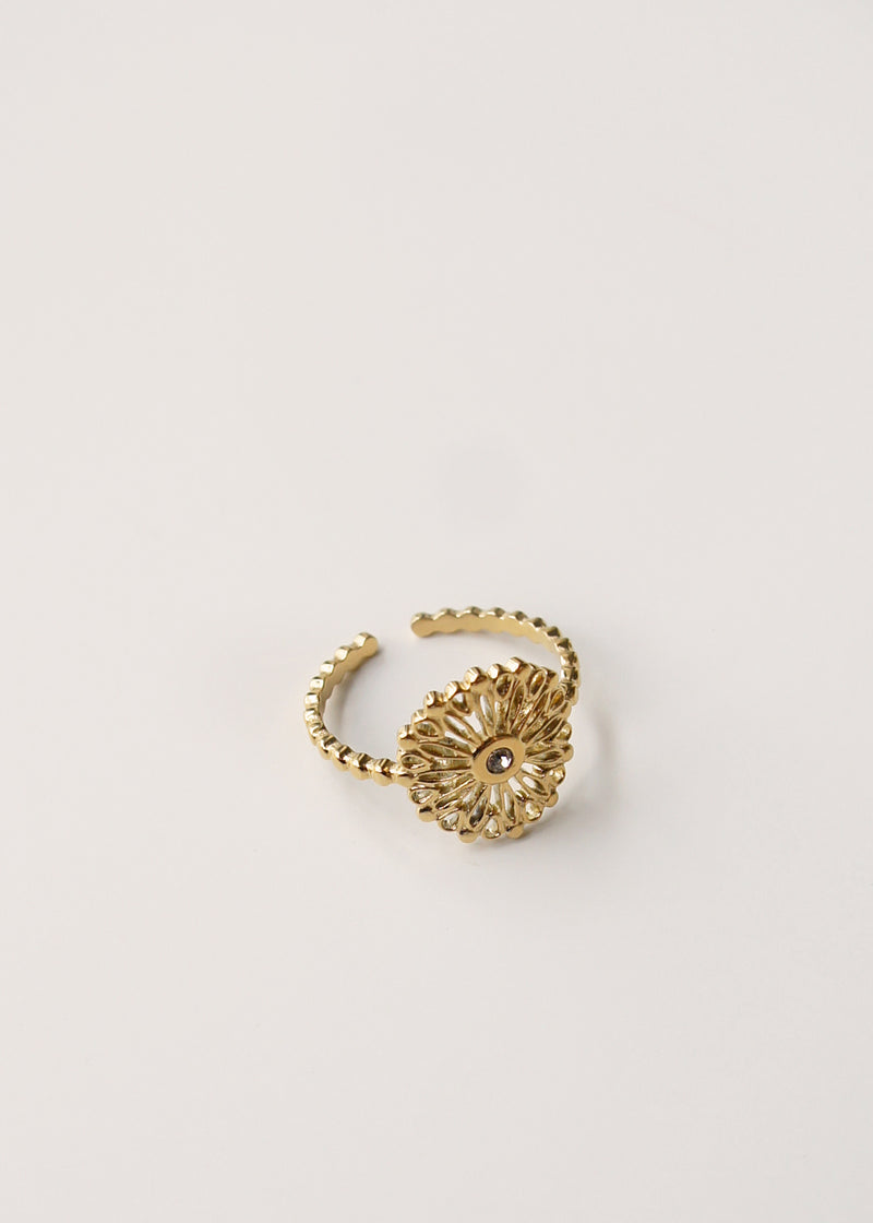 Gold ring with diamante detail