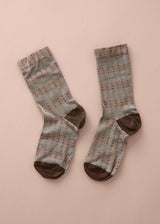RANDI PATTERNED SOCKS - BROWN