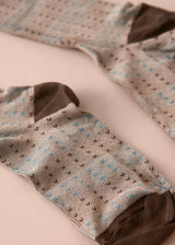 RANDI PATTERNED SOCKS - BROWN