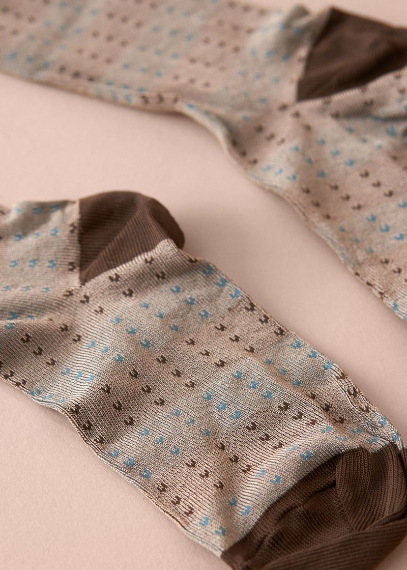 RANDI PATTERNED SOCKS - BROWN