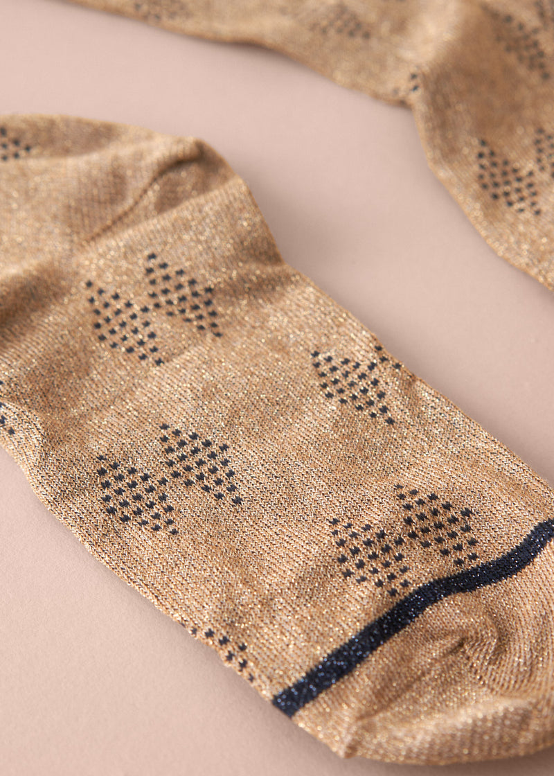 FLORA GLITTER SOCKS - TAN