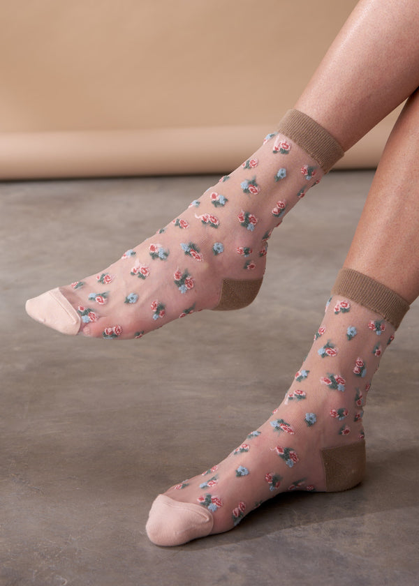 FLORA SHEER SOCKS - PINK