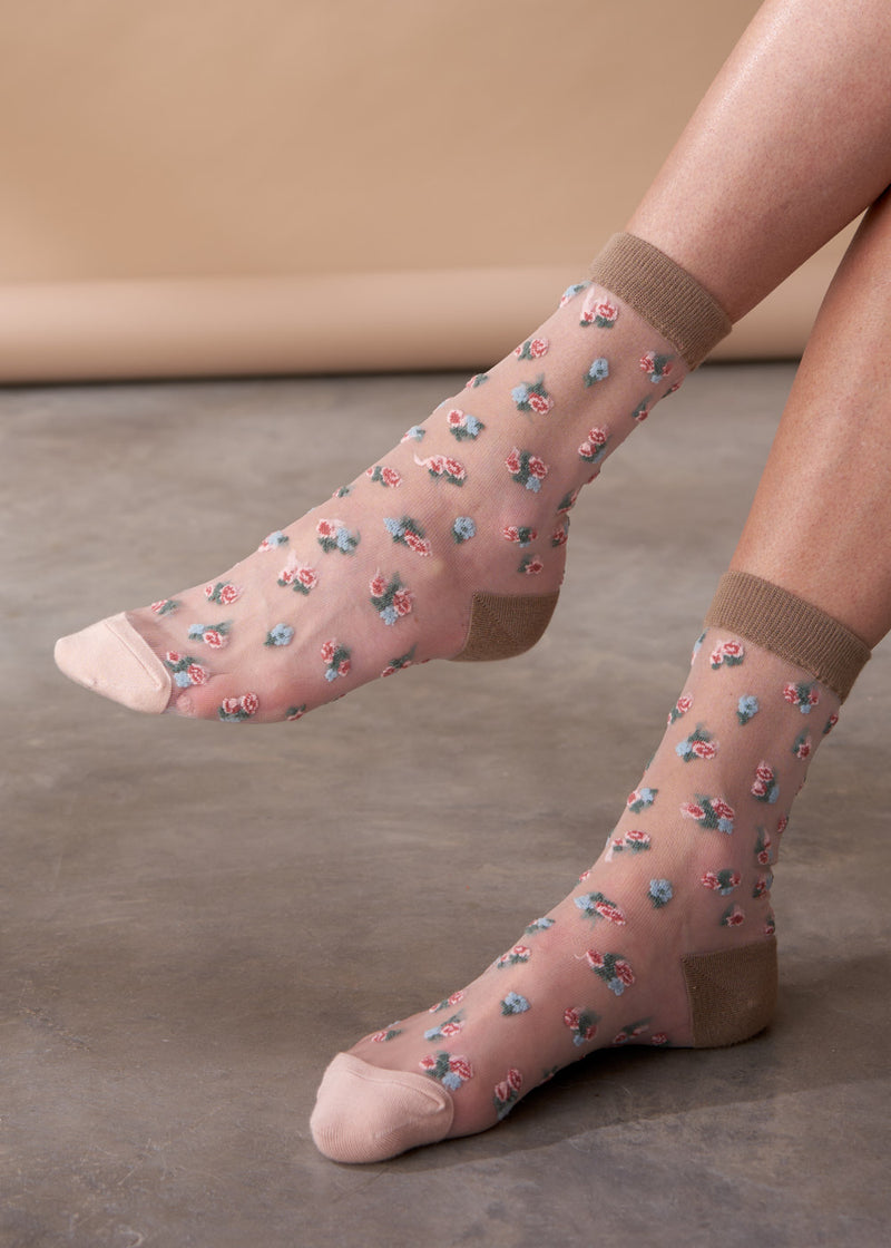 FLORA SHEER SOCKS - PINK