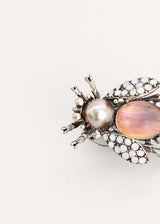 Pink insect embellished brooch