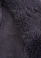 FREYA FAUX FUR COLLAR - DARK GREY