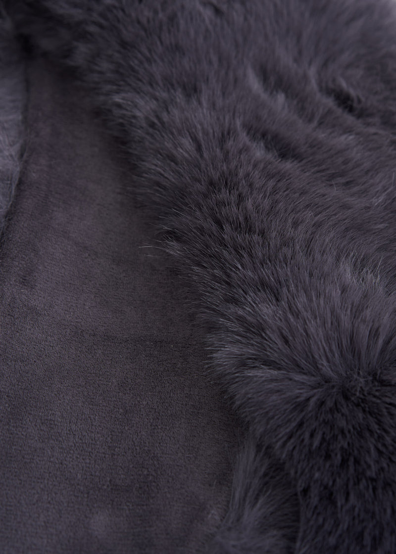 FREYA FAUX FUR COLLAR - DARK GREY