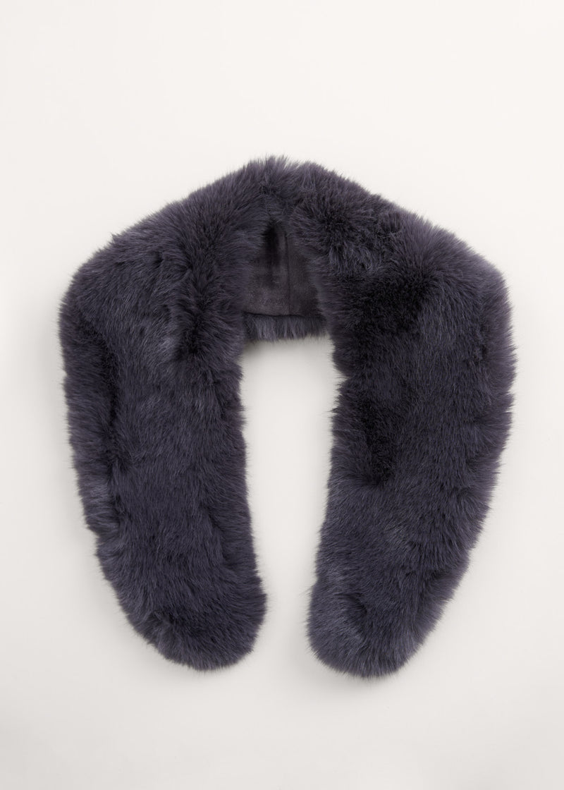 FREYA FAUX FUR COLLAR - DARK GREY
