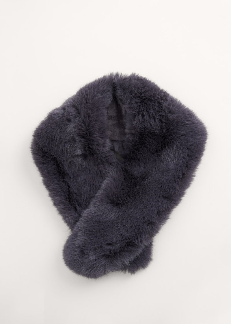FREYA FAUX FUR COLLAR - DARK GREY