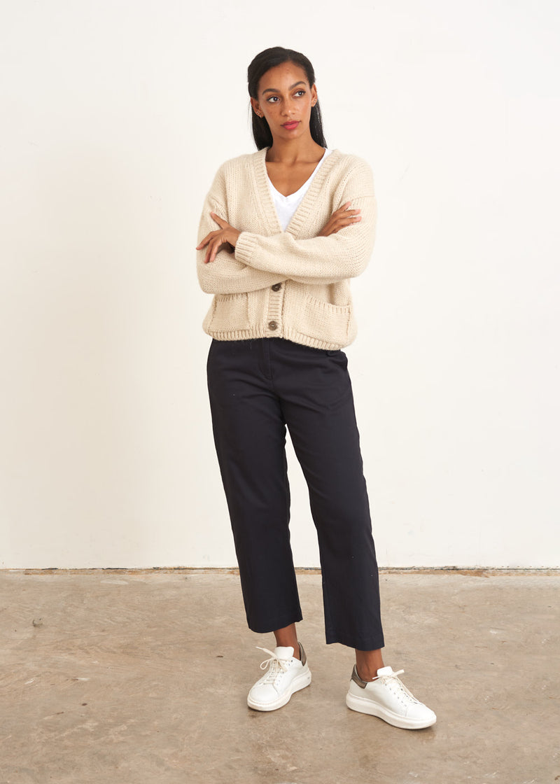 Cream boxy cardigan