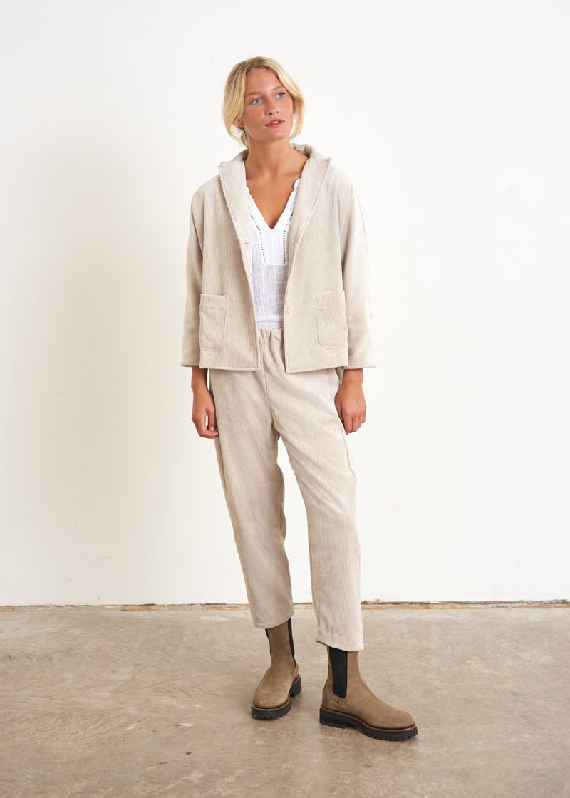 Oatmeal corduroy trousers