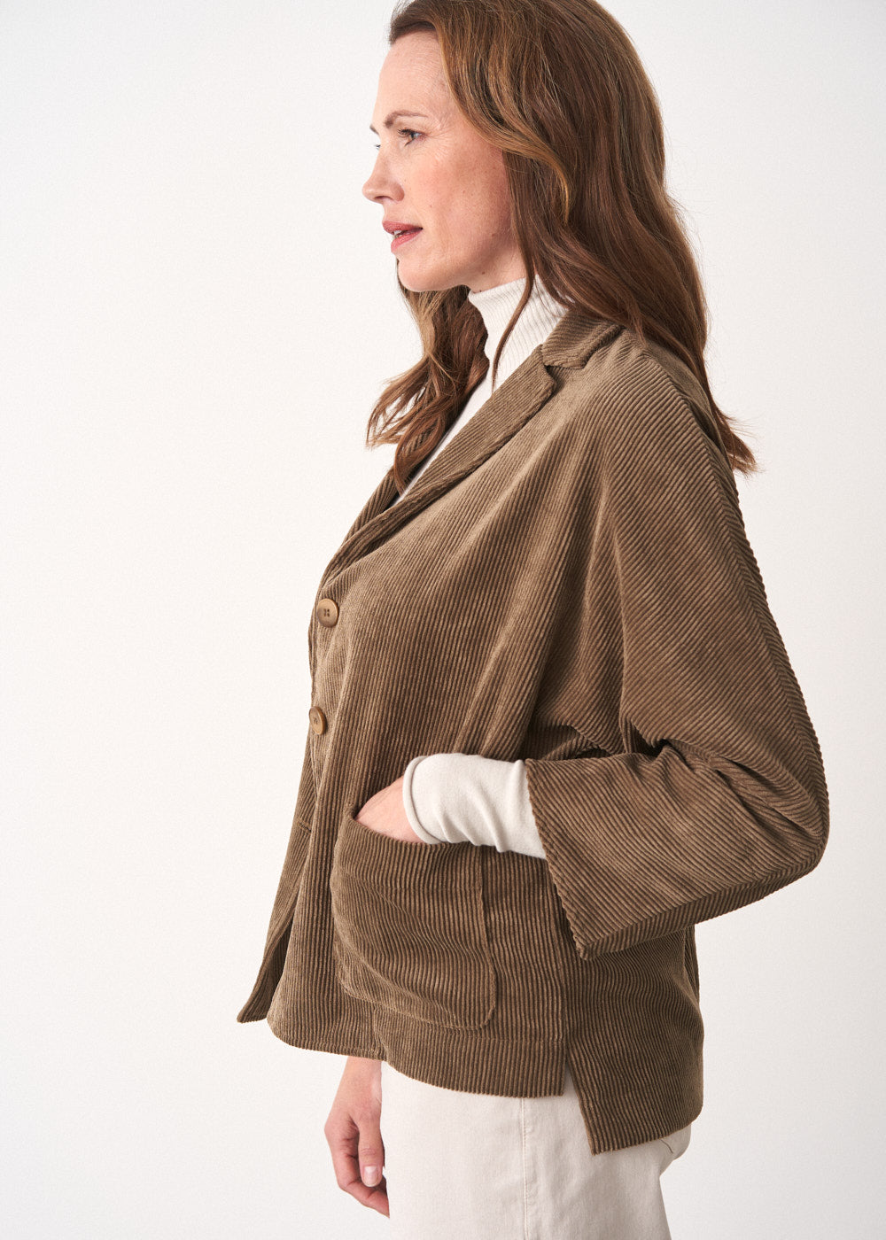 Georgia Corduroy Jacket Khaki Jackets and Coats BUSBY FOX
