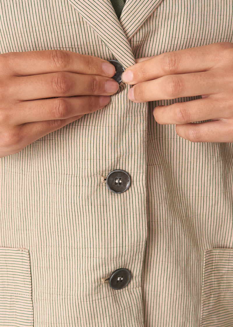 Oatmeal pale stripe jacket