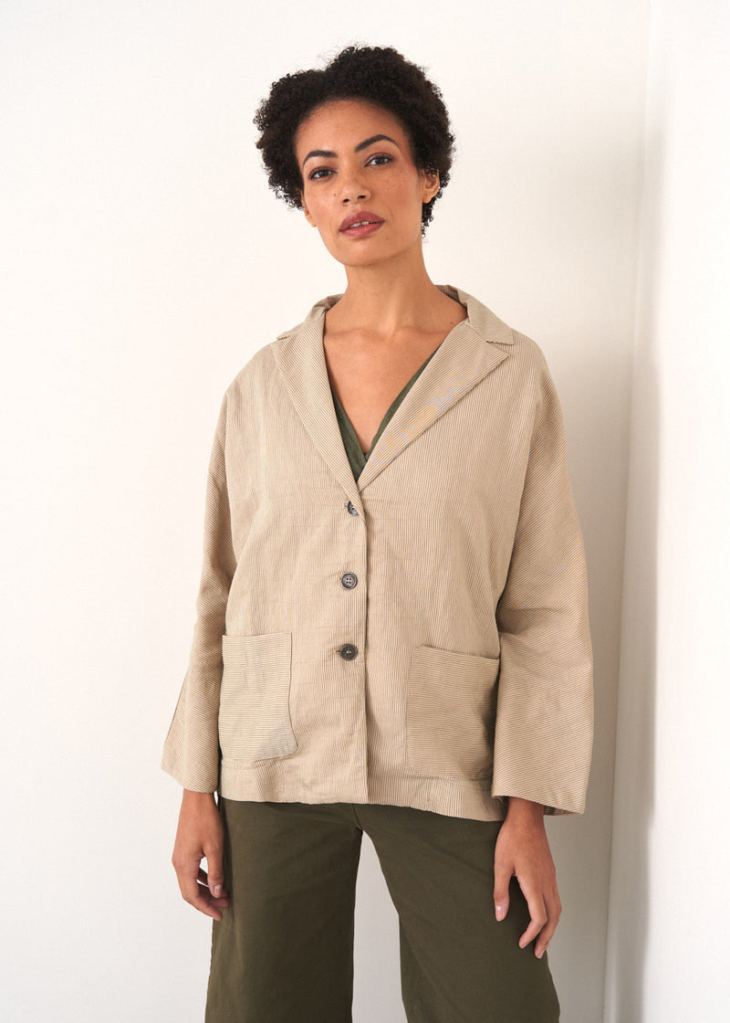 Oatmeal pale stripe jacket