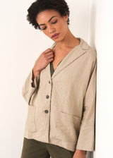 Oatmeal pale stripe jacket