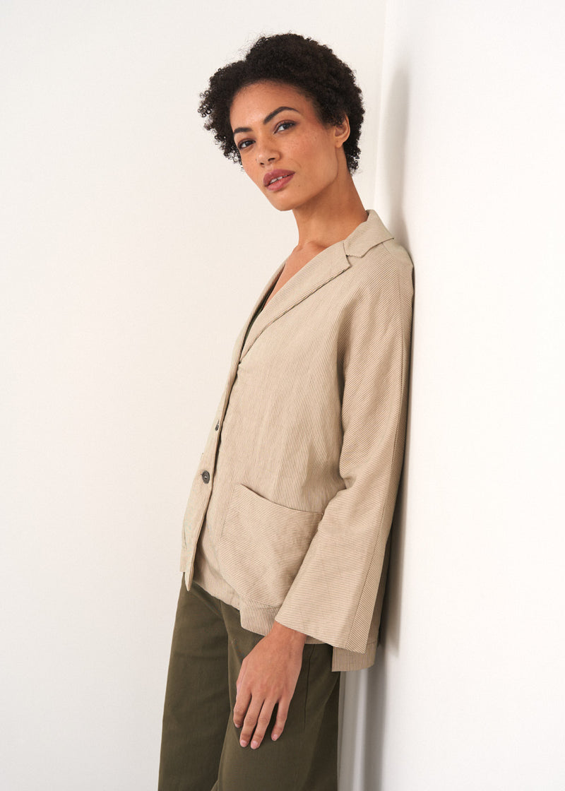 Oatmeal pale stripe jacket