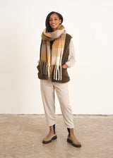 Brown fluffy gilet jacket