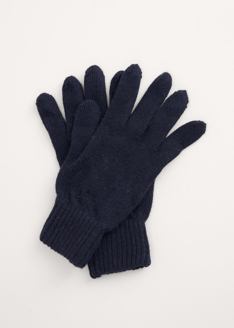 Navy cashmere gloves