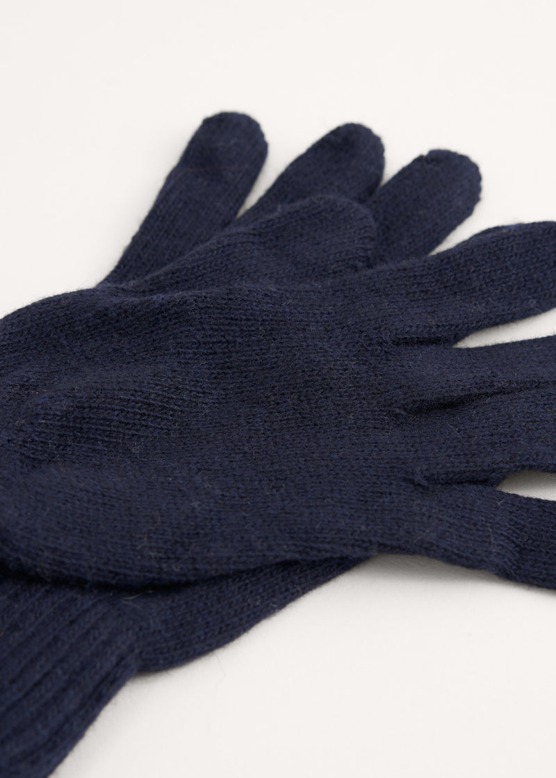 Navy cashmere gloves