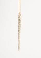 Glittery glass icicle decoration