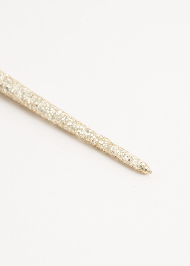 Glittery glass icicle decoration