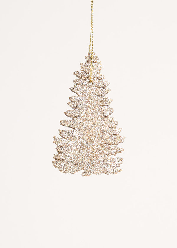Gold glitter christmas tree decoration