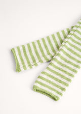 Green stripe cashmere wristwarmers