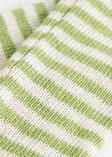 Green stripe cashmere wristwarmers