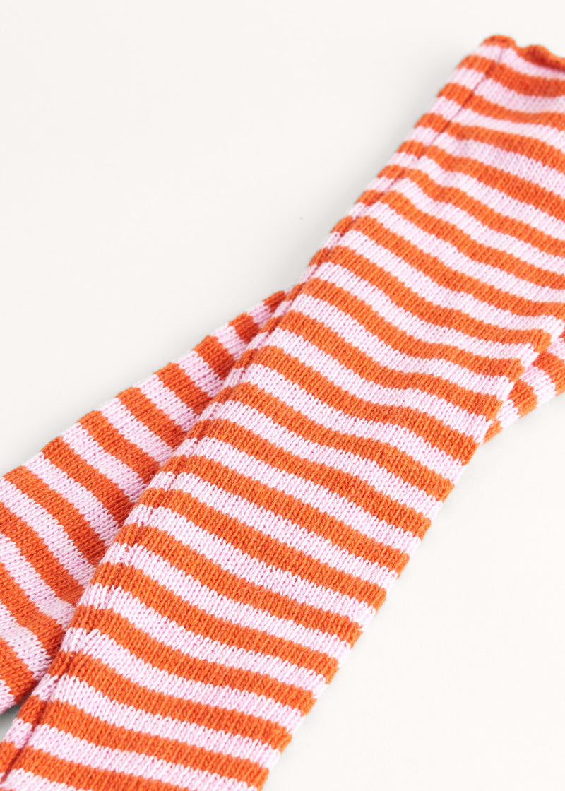 GLORIA STRIPE CASHMERE MIX WRIST WARMERS - ORANGE
