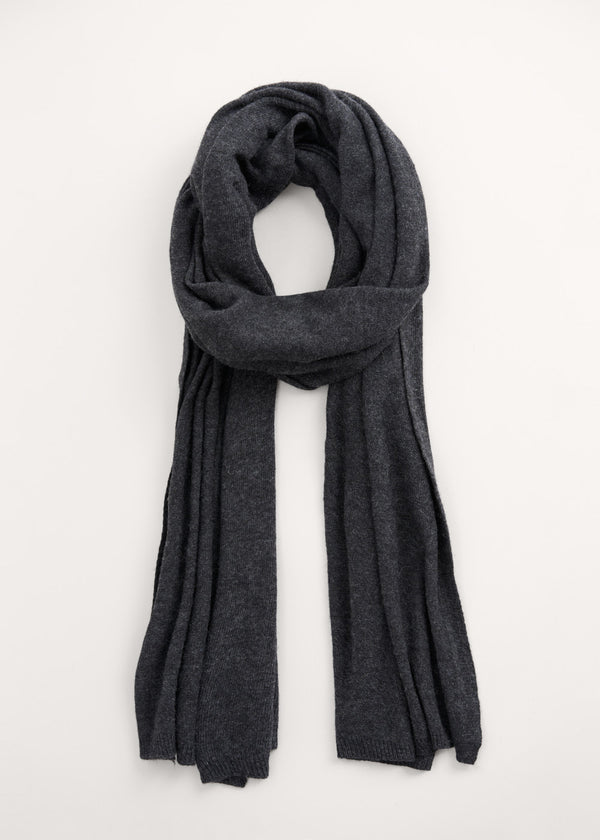 Dark grey cashmere blend scarf