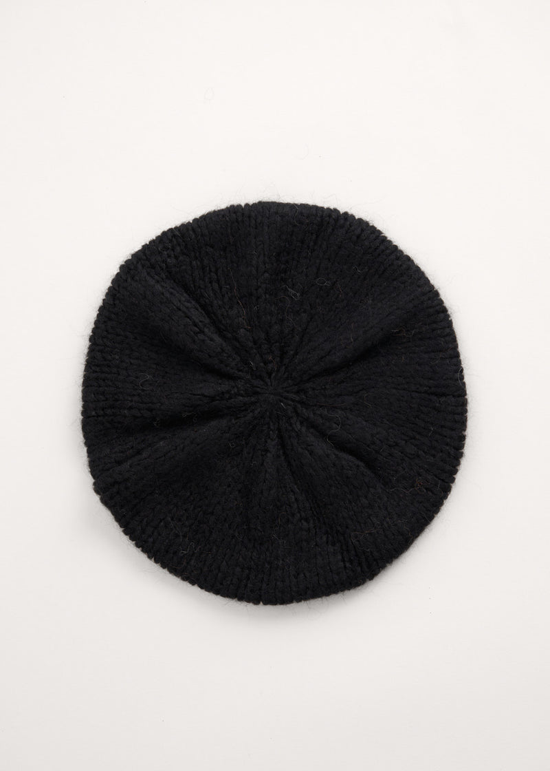 Black knitted beret