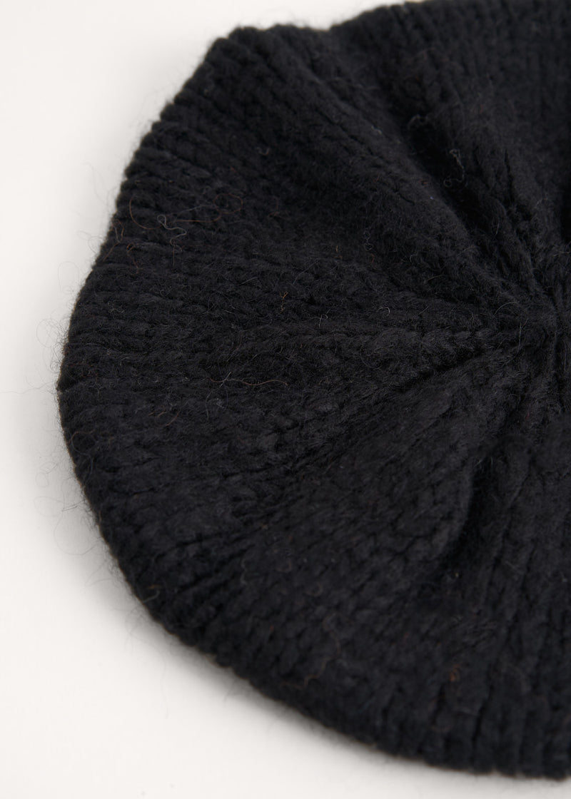 Black knitted beret
