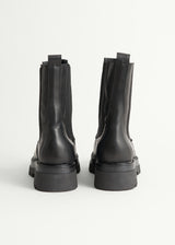 Black leather chunky chelsea boot
