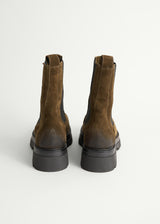 Dark green chelsea boots