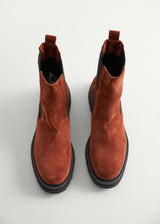 Rust red chelsea boots