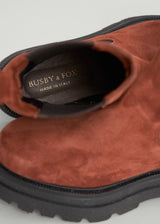 Rust red chelsea boots