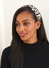 Soft leopard print knot headband