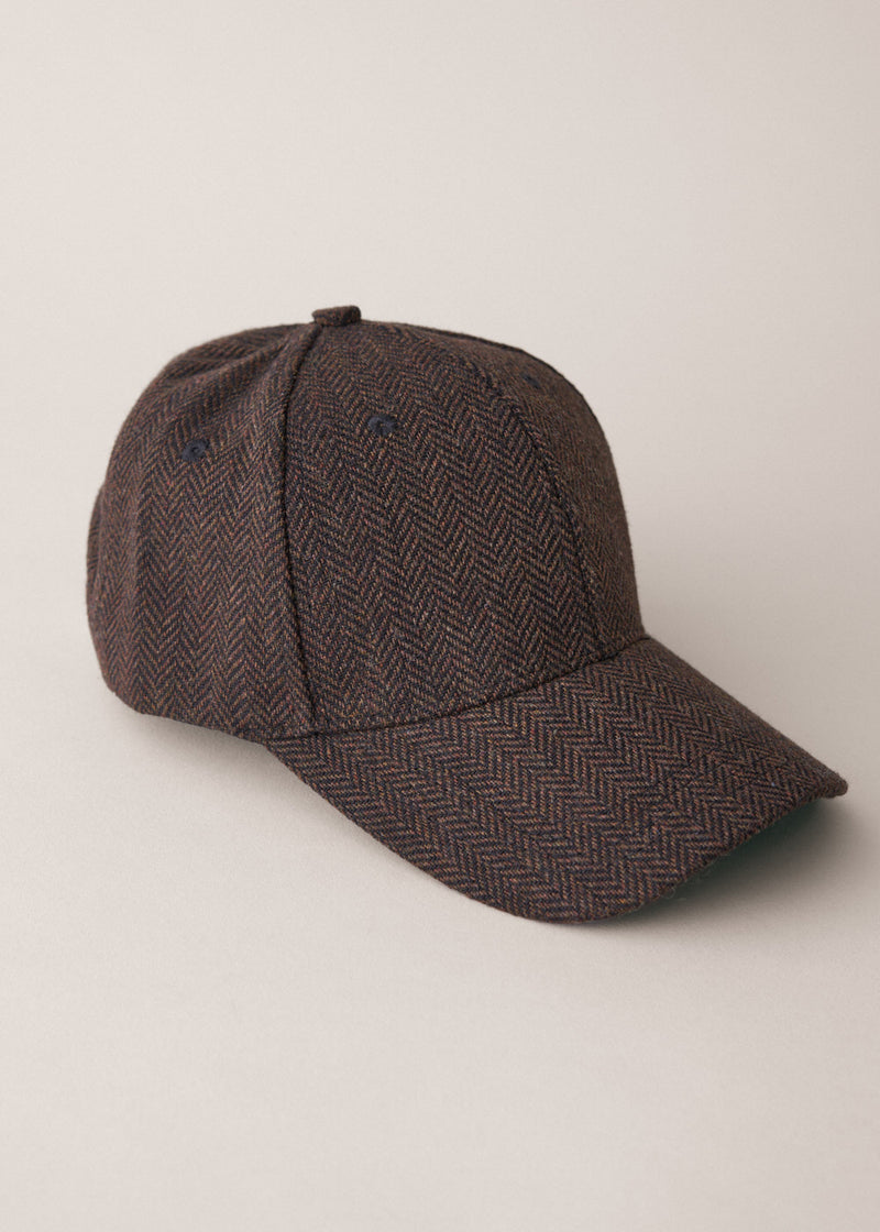 Brown herringbone cap
