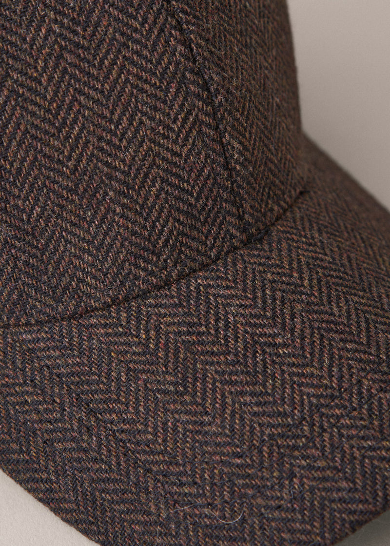 AMARA HERRINGBONE CAP - BROWN
