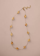 Gold and yellow beaded necklace