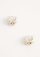 Gold diamante studded hoop earrings
