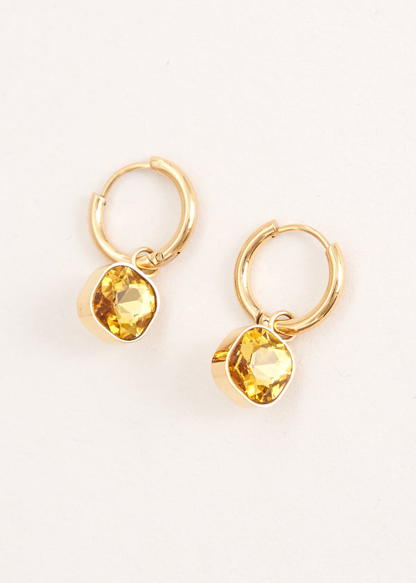 Yellow crystal earrings
