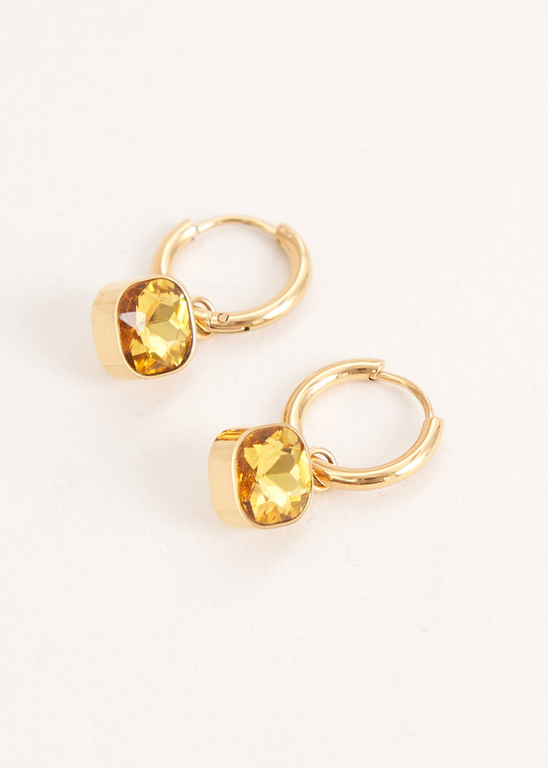 Yellow crystal earrings