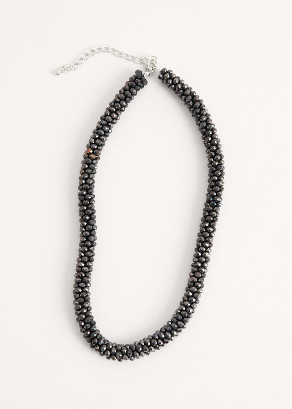 HOPE CRYSTAL NECKLACE - DARK GREY