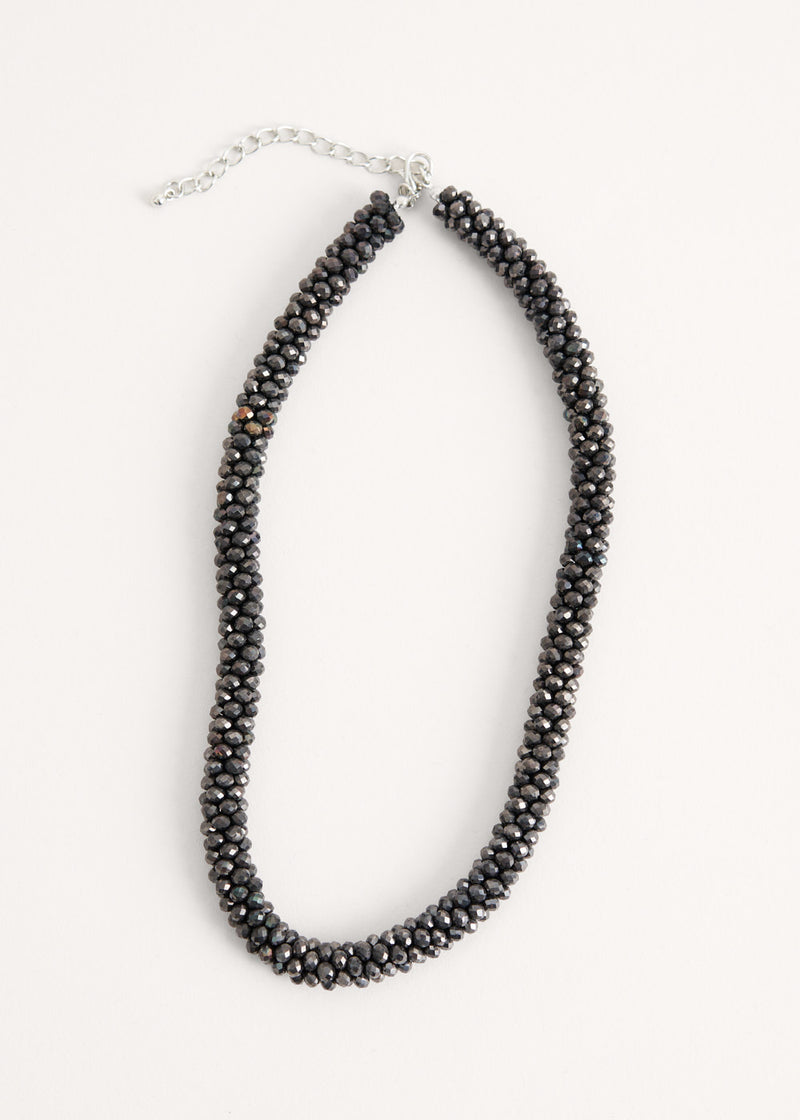 HOPE CRYSTAL NECKLACE - DARK GREY