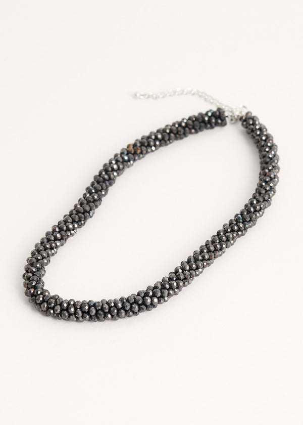HOPE CRYSTAL NECKLACE - DARK GREY