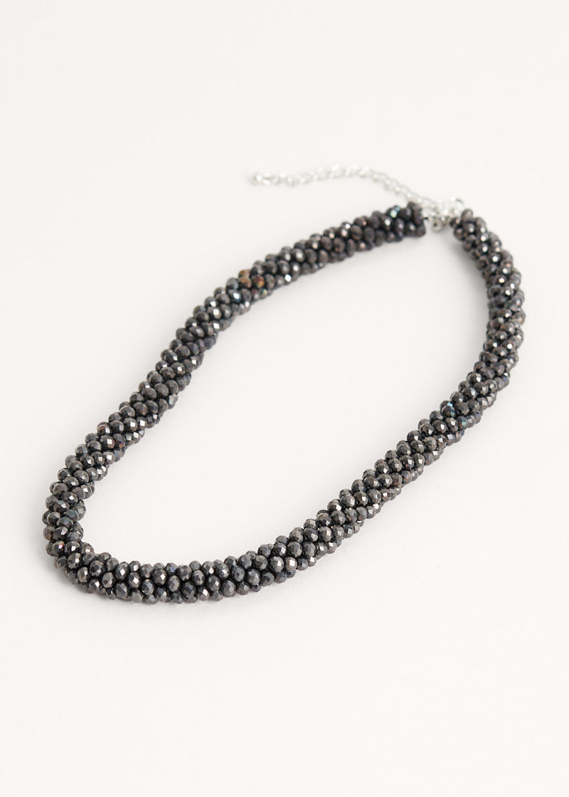 HOPE CRYSTAL NECKLACE - DARK GREY