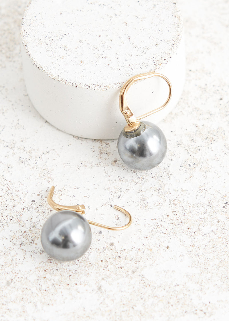 Silver and gold ball drop earrings