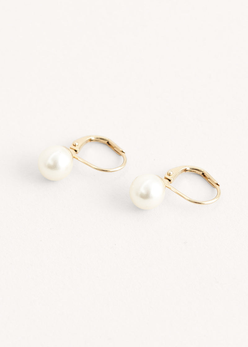 Small white drop earrings