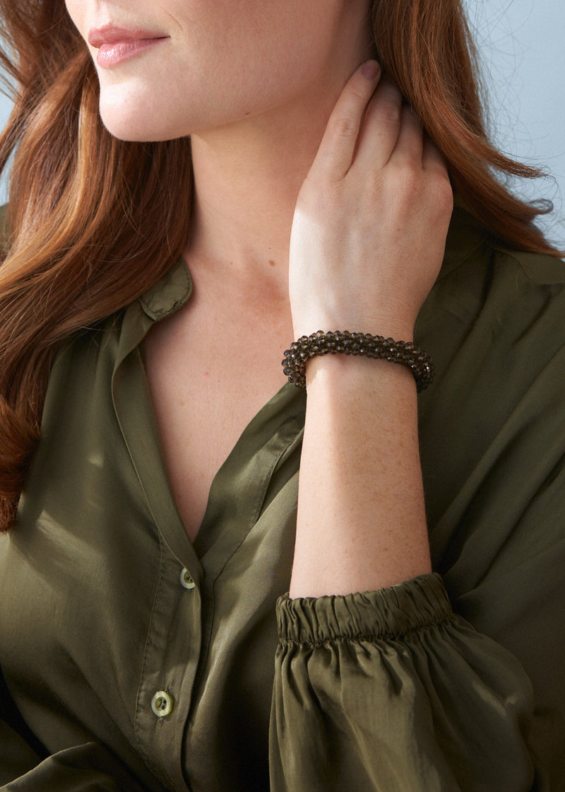 INES CRYSTAL BRACELET - KHAKI